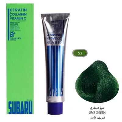 رنگ مو سوبارو شماره s.9 رنگ سبز فسفری حجم 120میلی لیتر